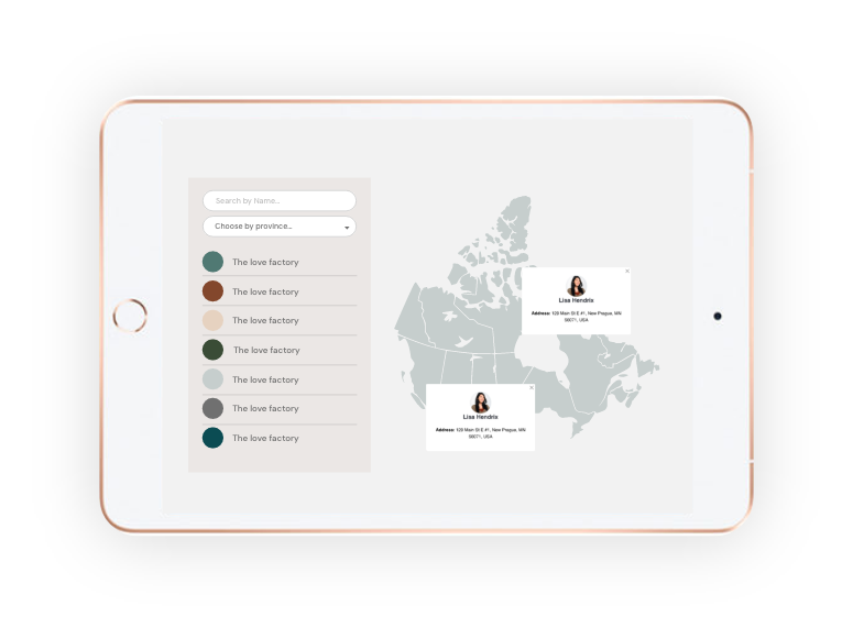 FoundHer Dashboard Preview on Ipad